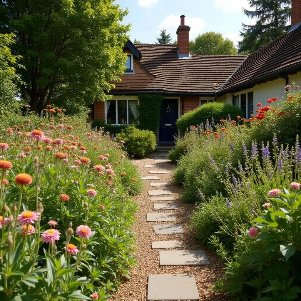 Native Plants in Cottagecore Garden