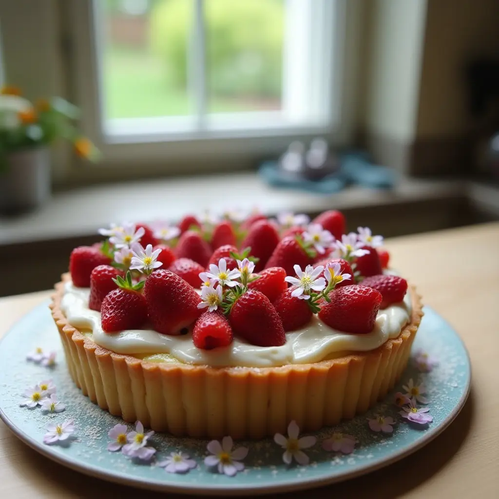 Strawberry and Elderflower Tart