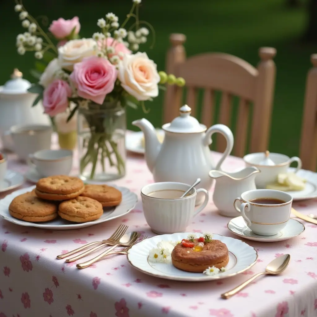 Cottagecore Tea Party Setting