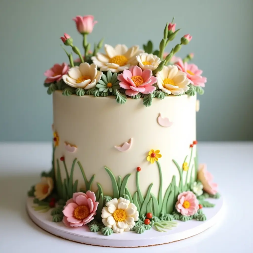 Cake with Floral Decorations