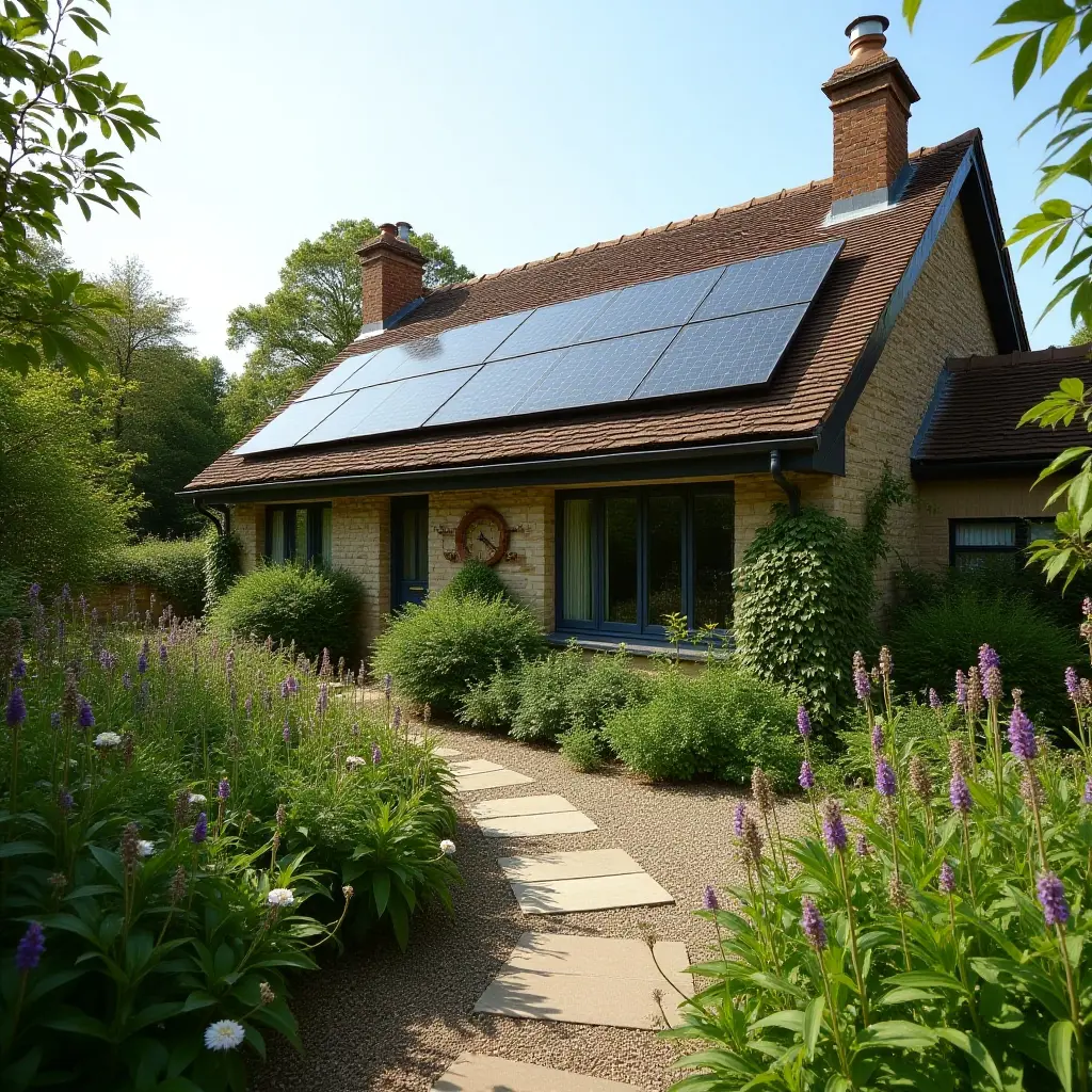 Cottage with Solar Panels