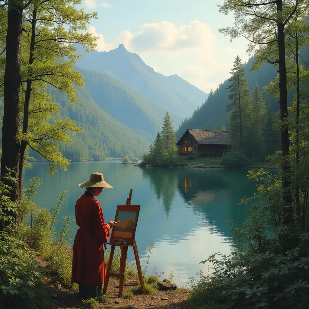 Painting by the Lakeside