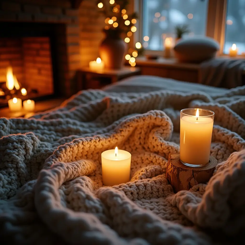 Candlelight in a cozy cottagecore setting