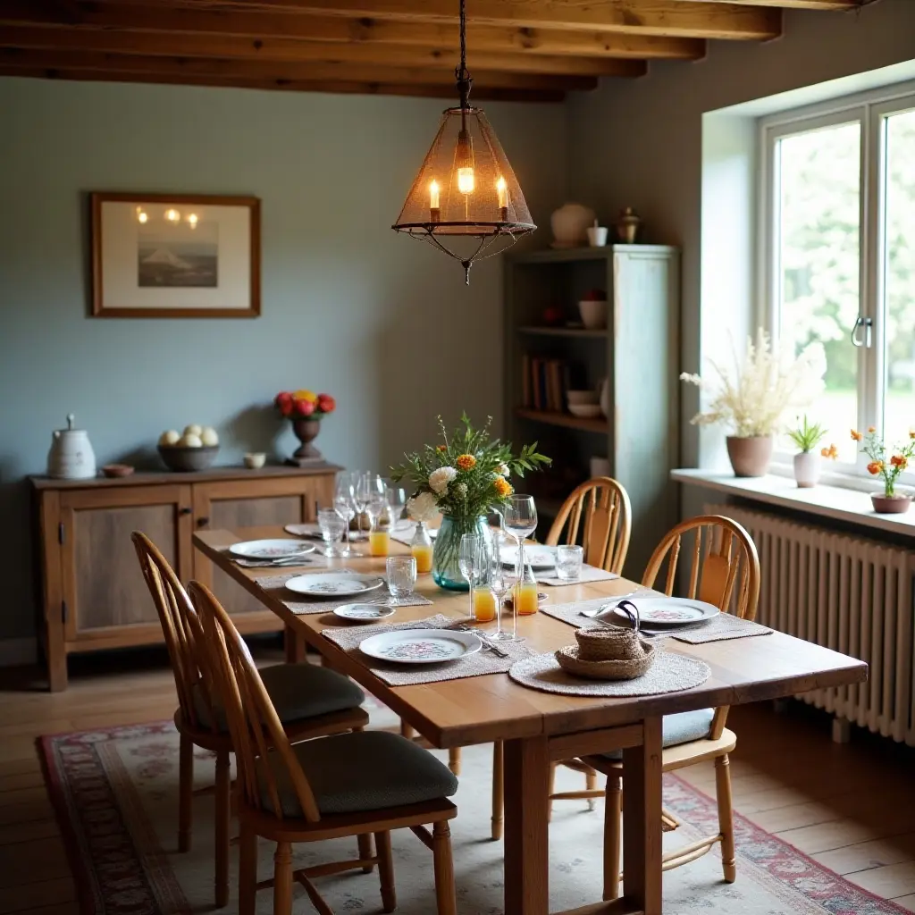 Vintage Table Settings in a Cottagecore Dining Room