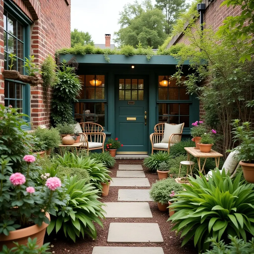 Rustic decor in a cottagecore garden