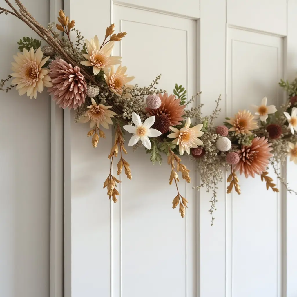 Rustic Garland with Dried Flowers