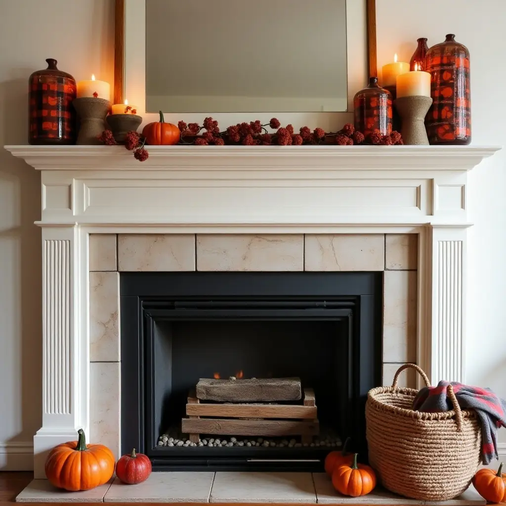 Cozy Fireplace Mantel Decor