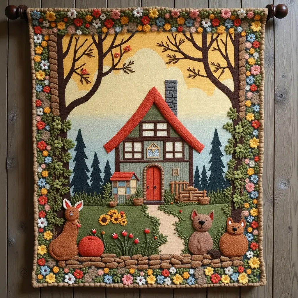 Handmade Tapestry Cottagecore Wall Art