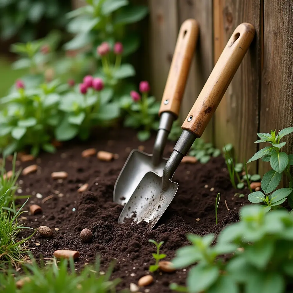 Composting in Cottagecore Garden