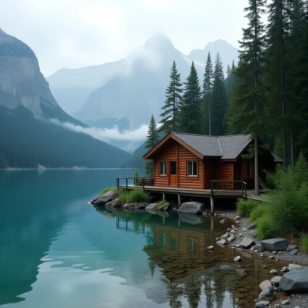 Scenic view of Lake Louise in the Canadian Rockies