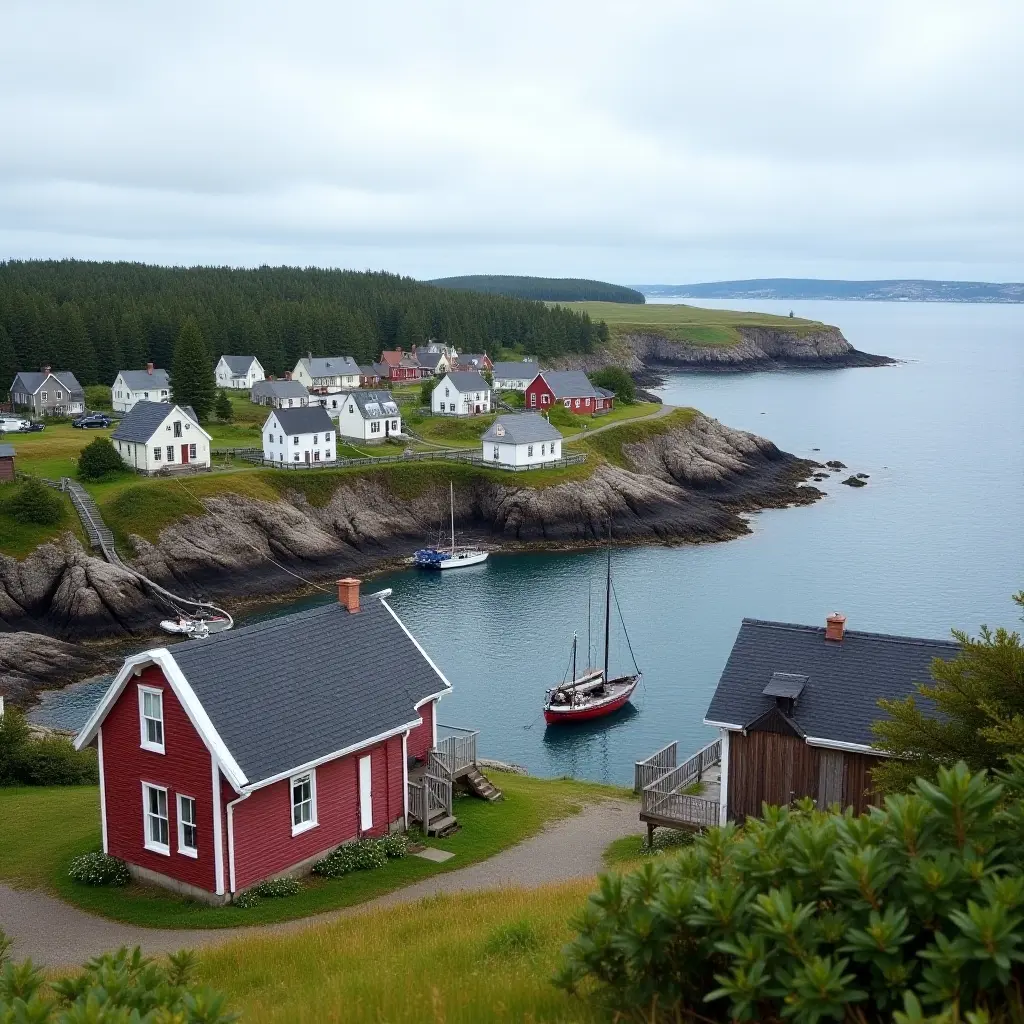 Scenic view of Nova Scotia's village