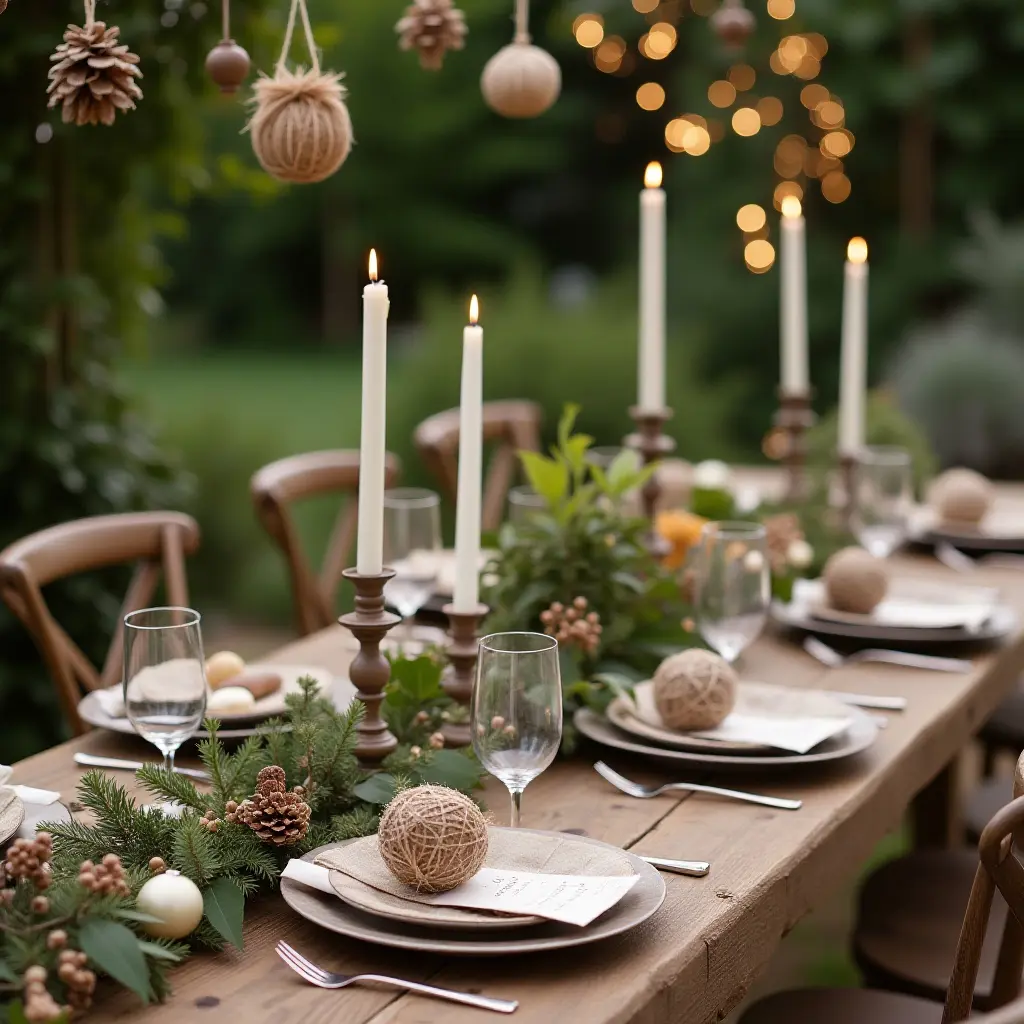 Garden party with handcrafted ornaments