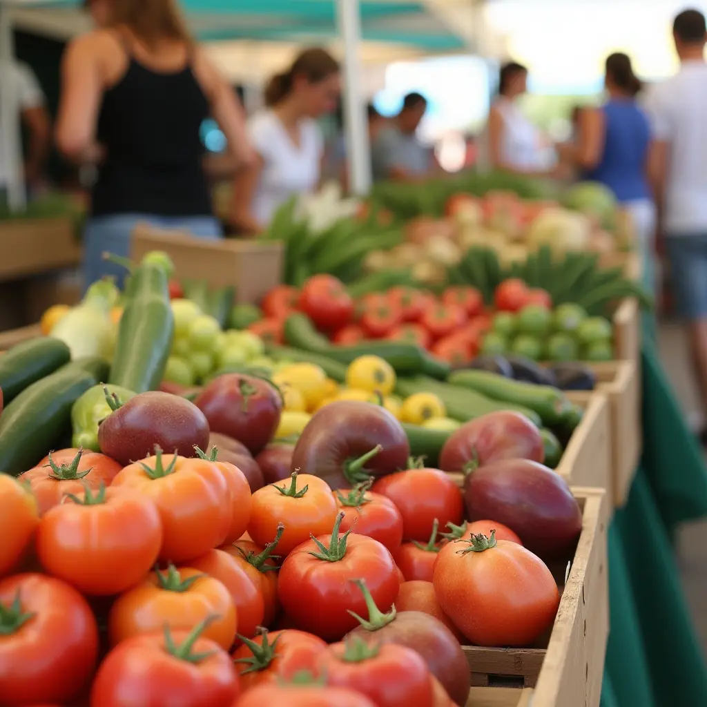 Local produce at a farmer's market