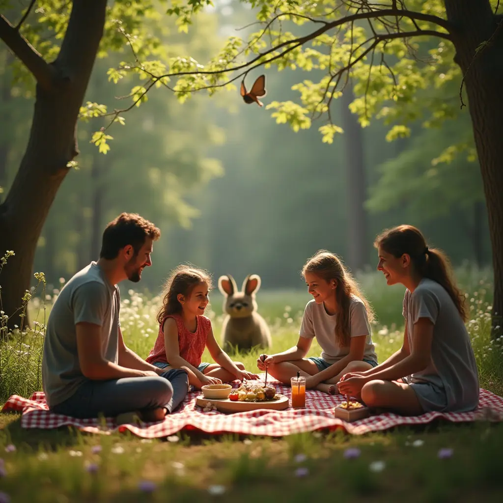 Children playing in a meadow