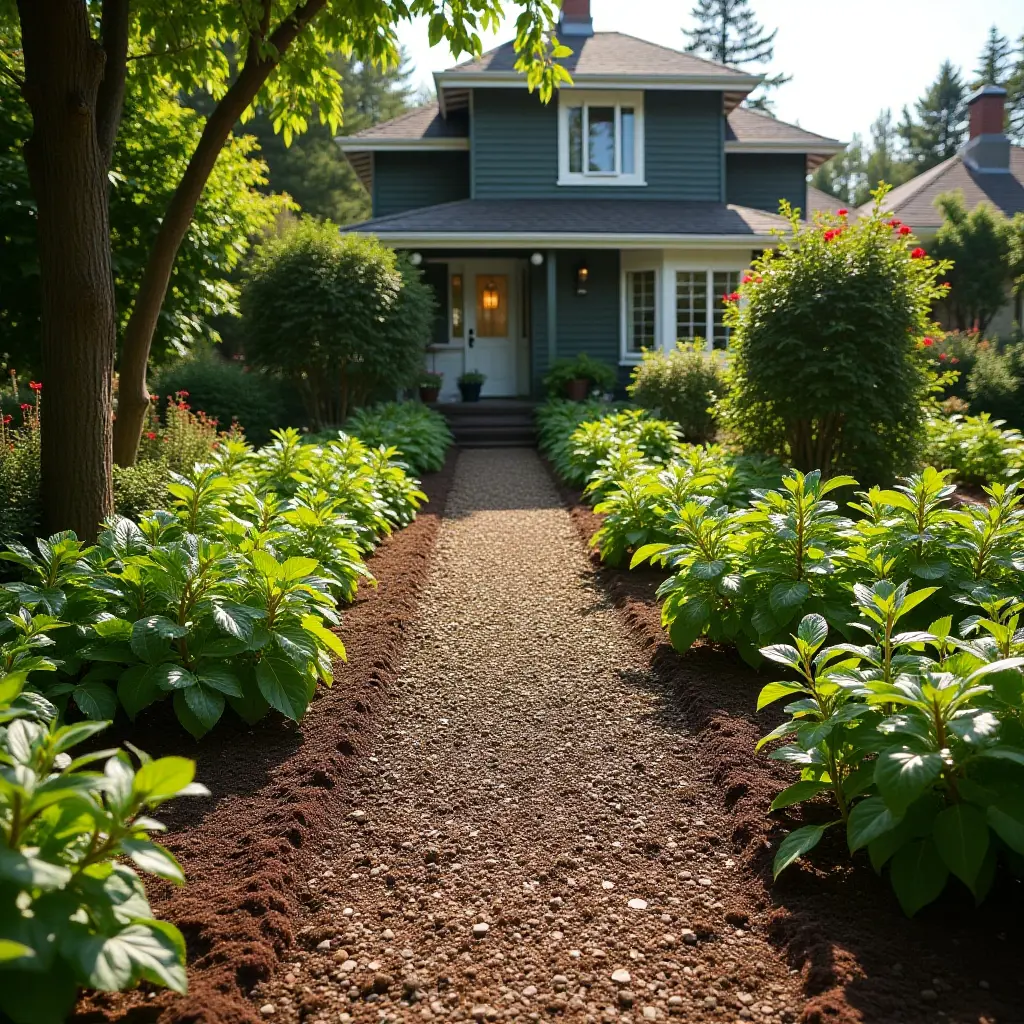 Mulching in Cottagecore Garden