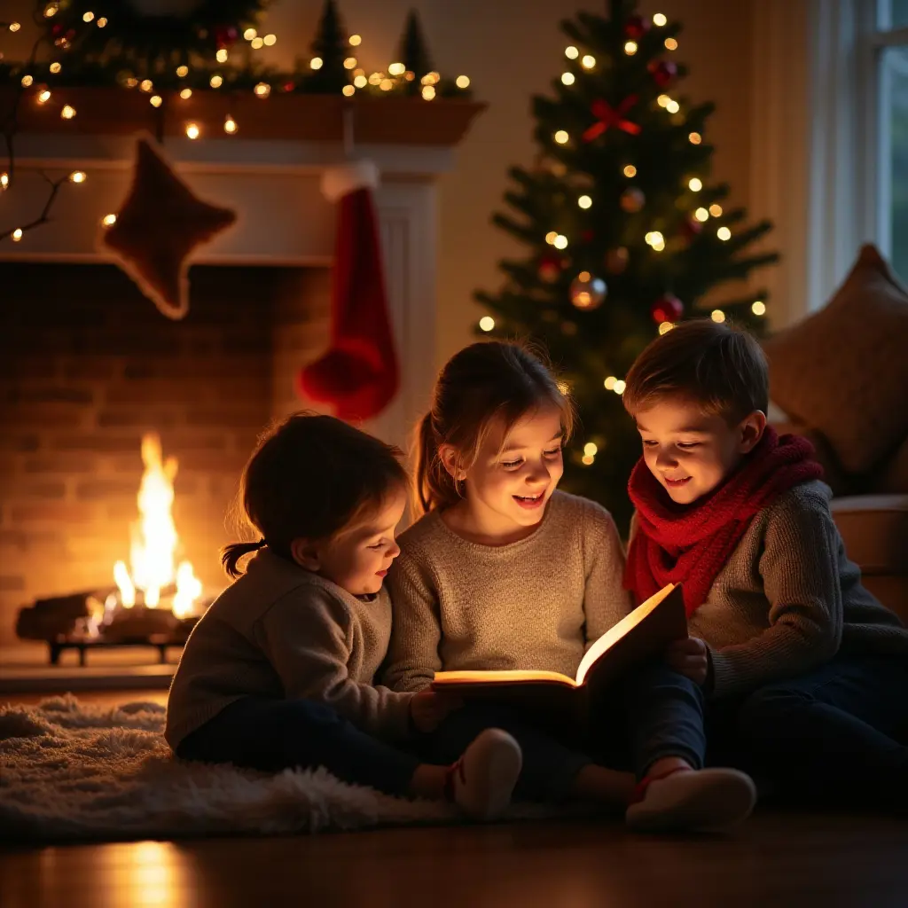 Family Storytelling by the Fireplace