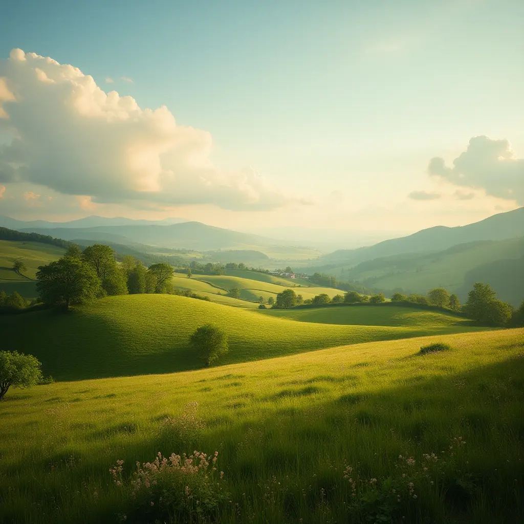 Peaceful countryside scene